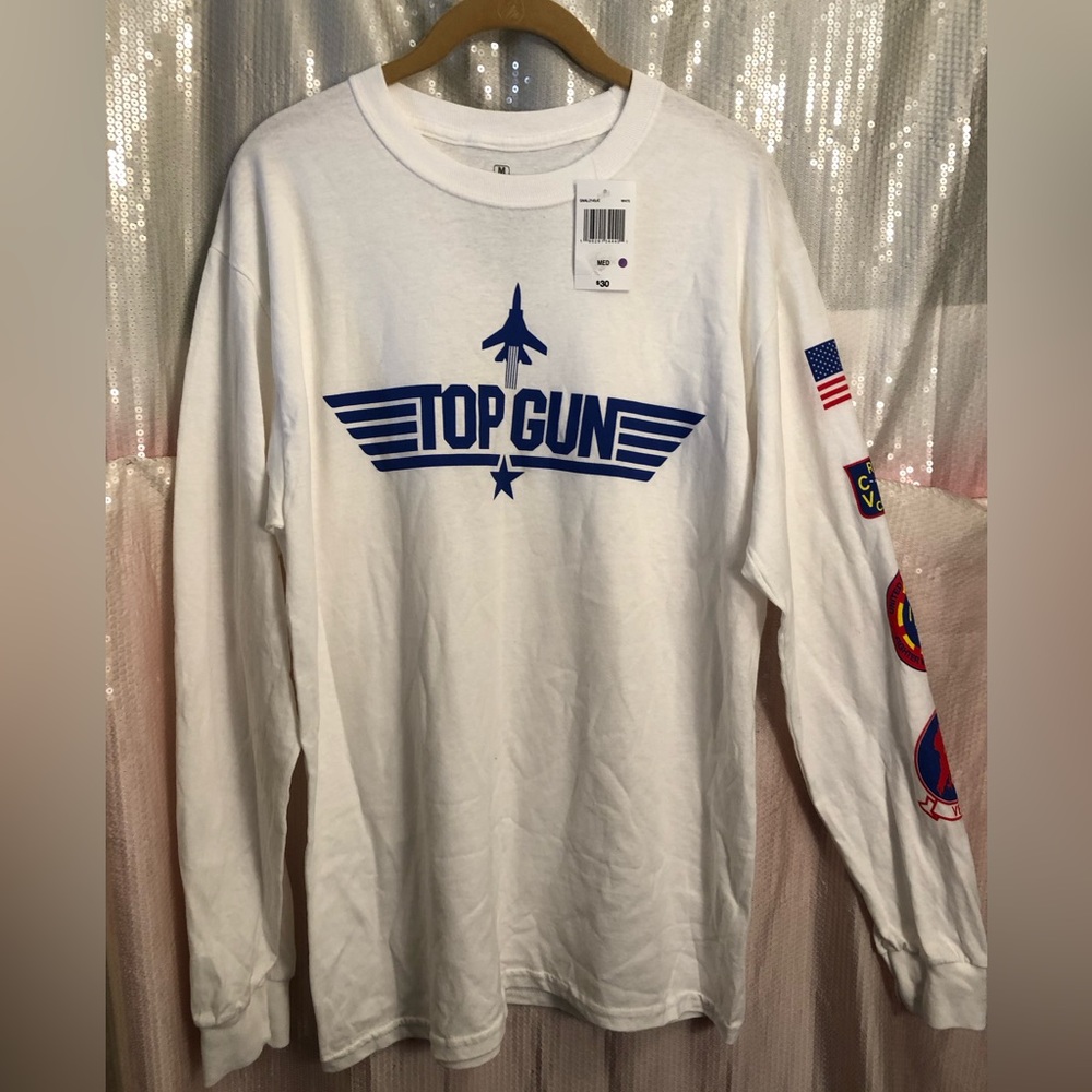 Top Gun Long sleeve graphic T-shirt men’s size medium white